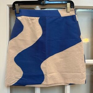 Milly Couture Modern Mini Skirt Coastal Waves Designer Size 2 XS NWT MSRP $250